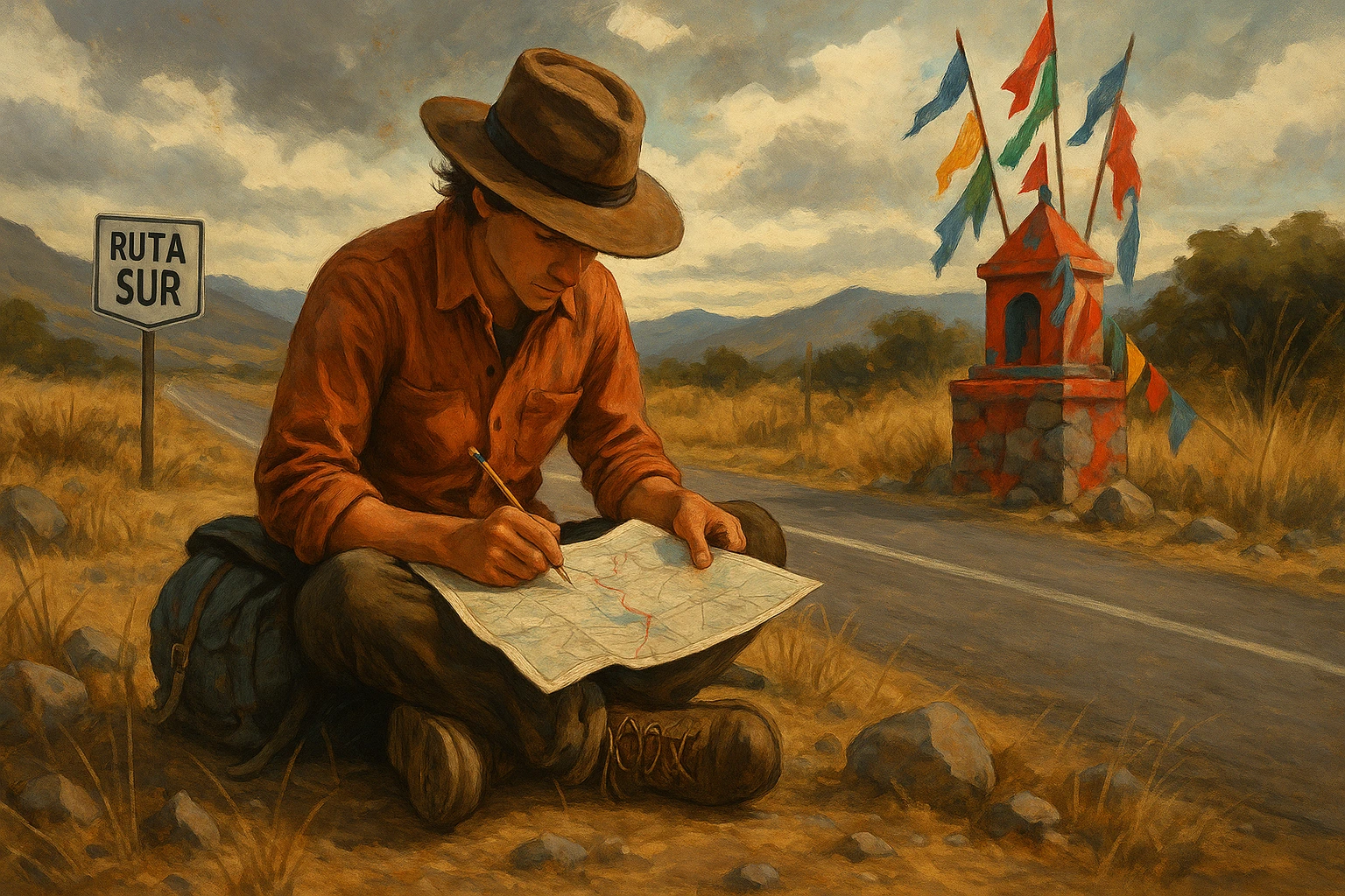 Scenic Patagonia route for safe hitchhiking in South America