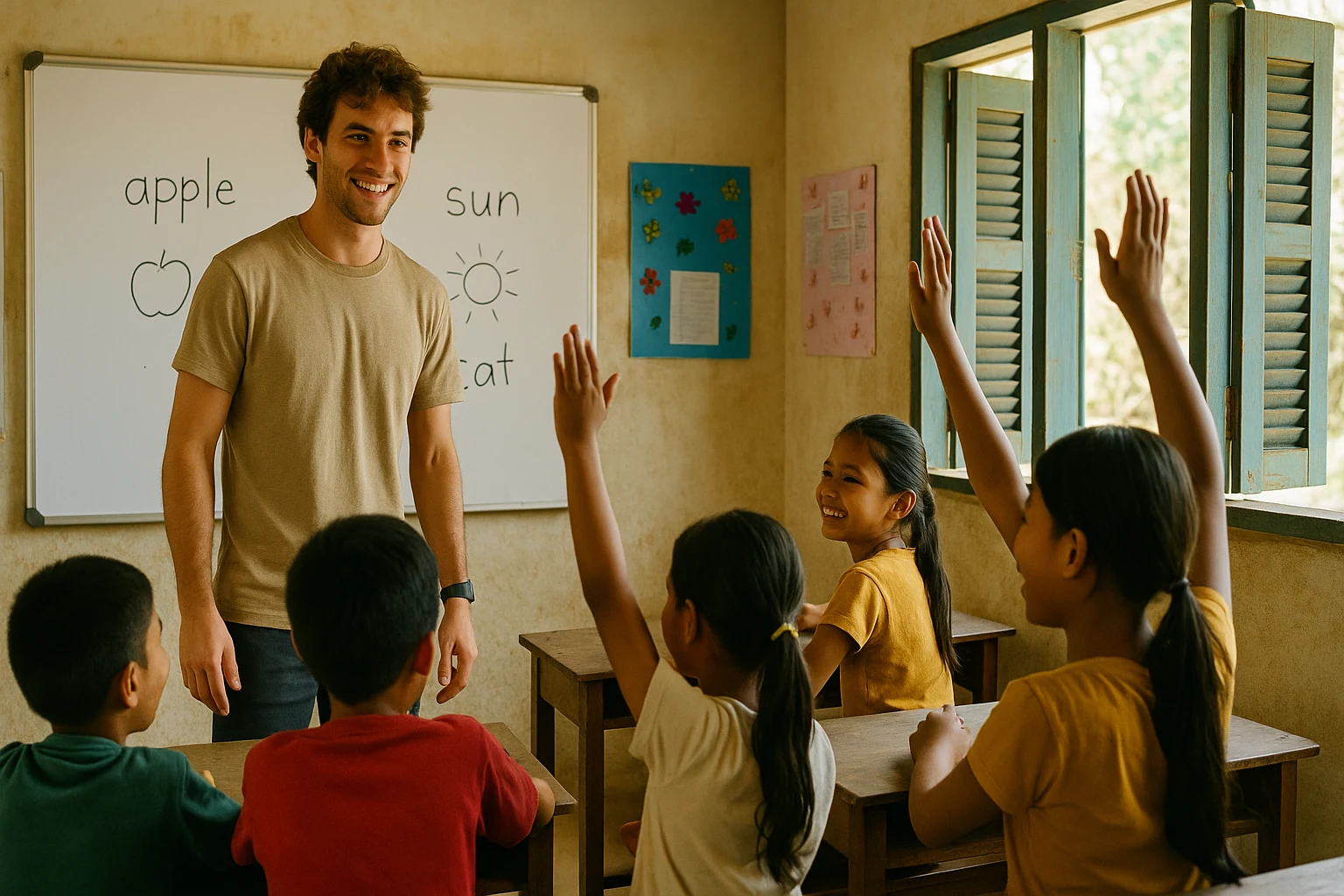 Teaching English in work exchanges for free accommodation