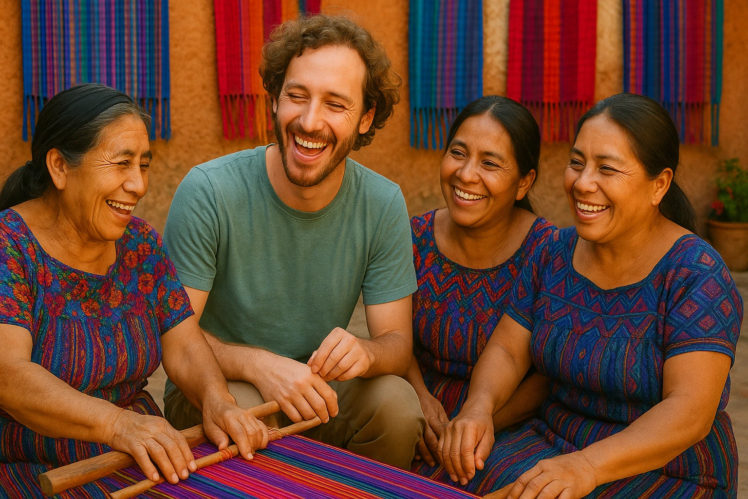 Traveler connecting with locals for traveling with purpose lessons