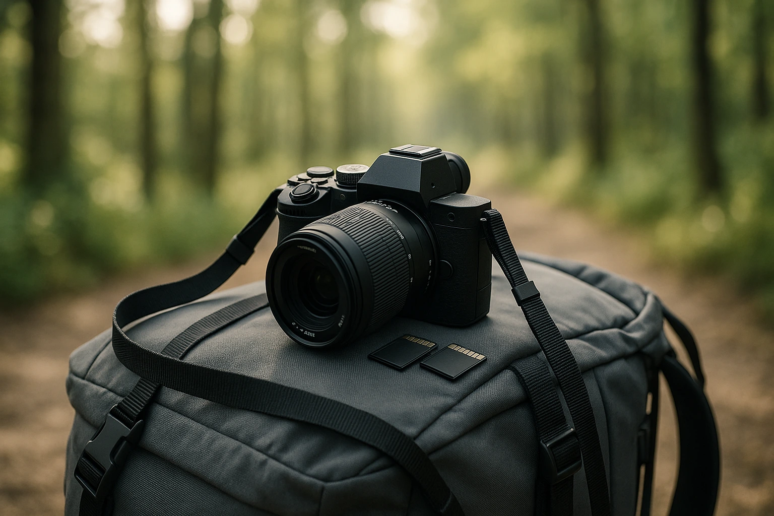 Mirrorless camera setup for lightweight backpacking photography