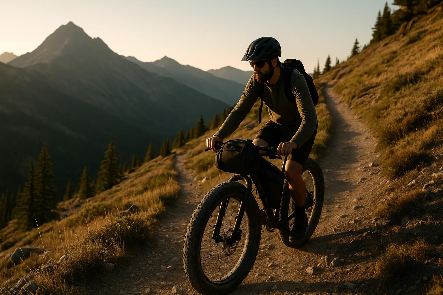 Glenn Charles bikepacking legacy — Surly fatbike on remote trail