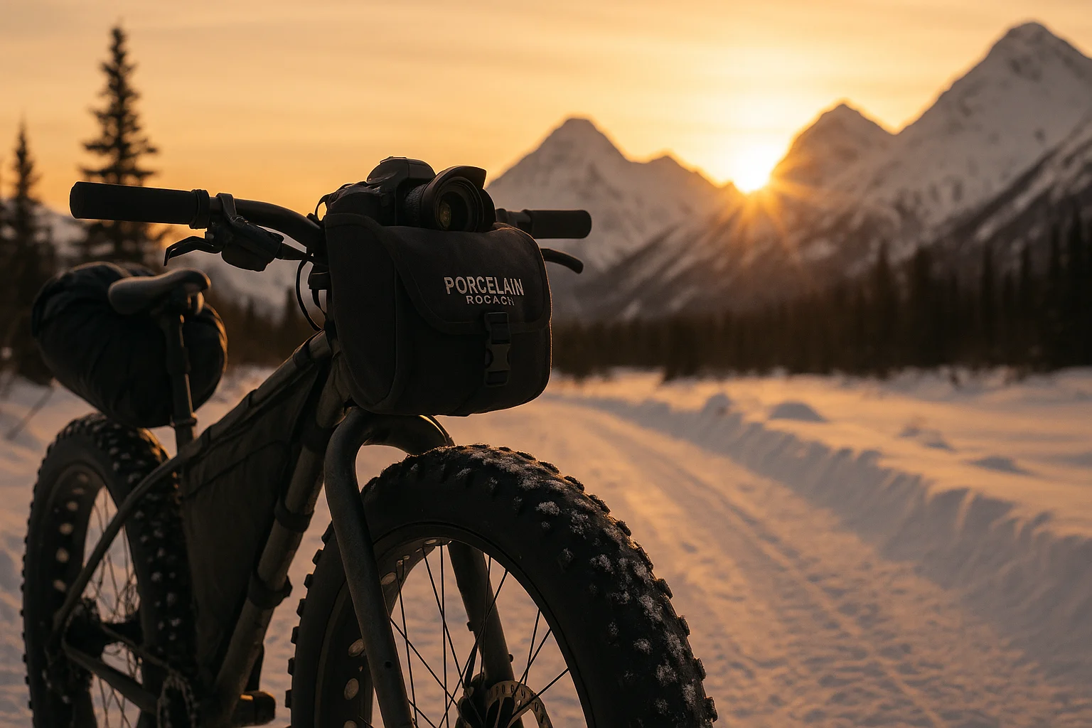 Conceptual tribute to bikepacking and adventure photography